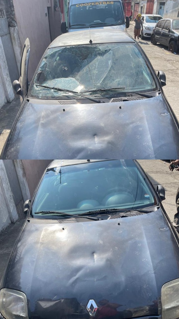 Troca de para-brisa Renault – antes e depois